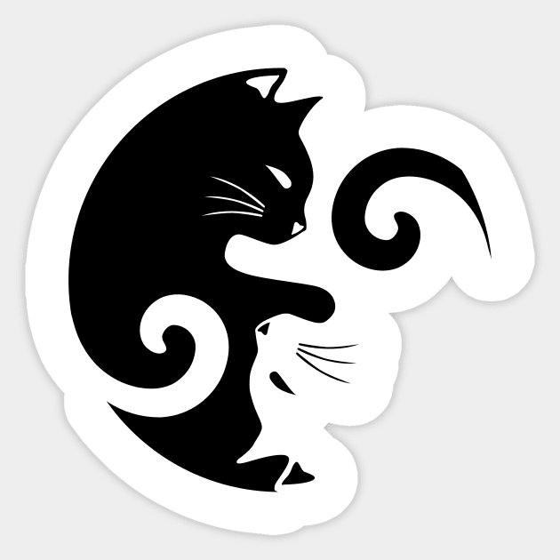 Ying Yang Cats Sticker by MellowGroove